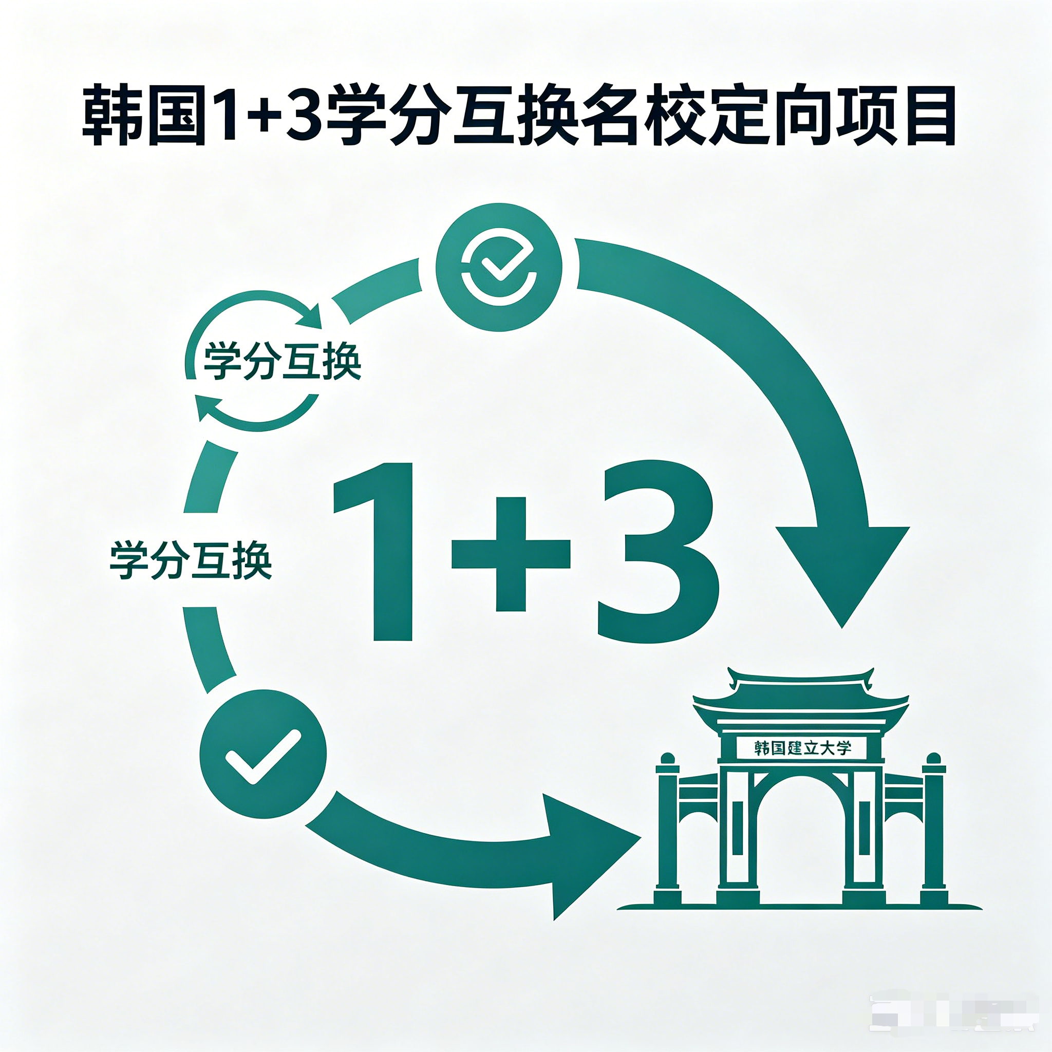 珠海韩国留学1+3学分互换项目（名校定向）